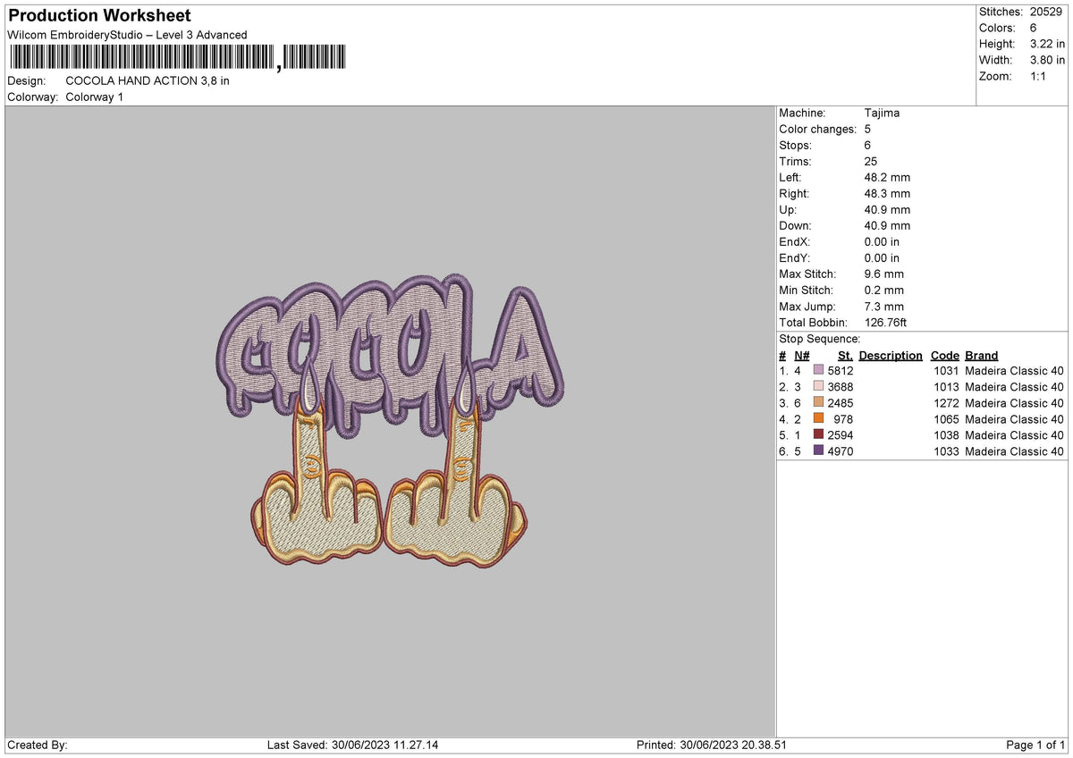 Cocola Hand Embroidery File 6 sizes