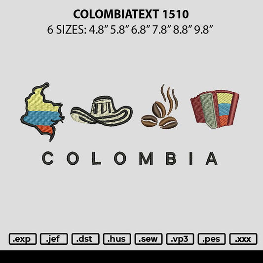 Colombiatext 1510 Embroidery File 6 sizes