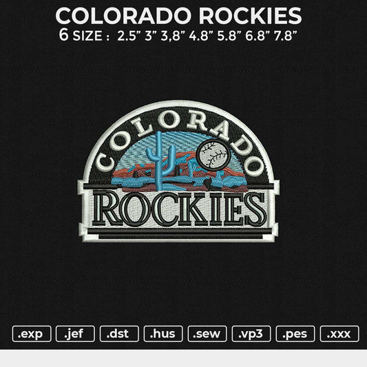 COLORADO ROCKIES Embroidery File 6 size