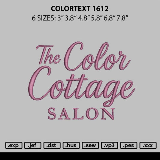 Colortext 1612 Embroidery File 6 sizes
