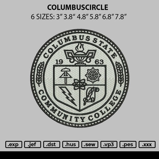 Columbuscircle Embroidery File 6 sizes