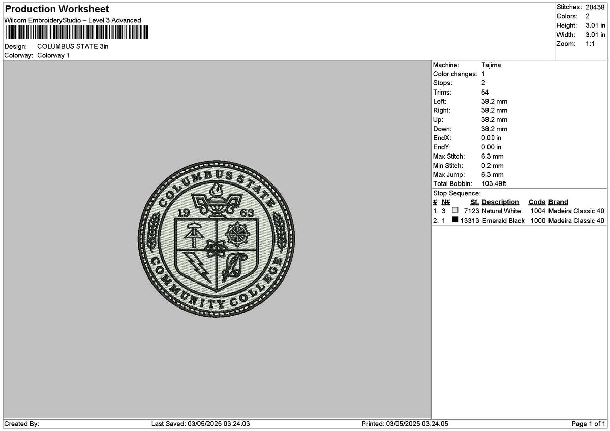 Columbuscircle Embroidery File 6 sizes
