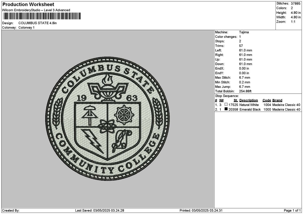 Columbuscircle Embroidery File 6 sizes