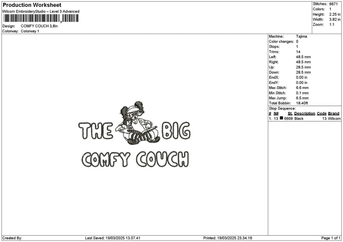 Comfytext 1903 Embroidery File 6 sizes
