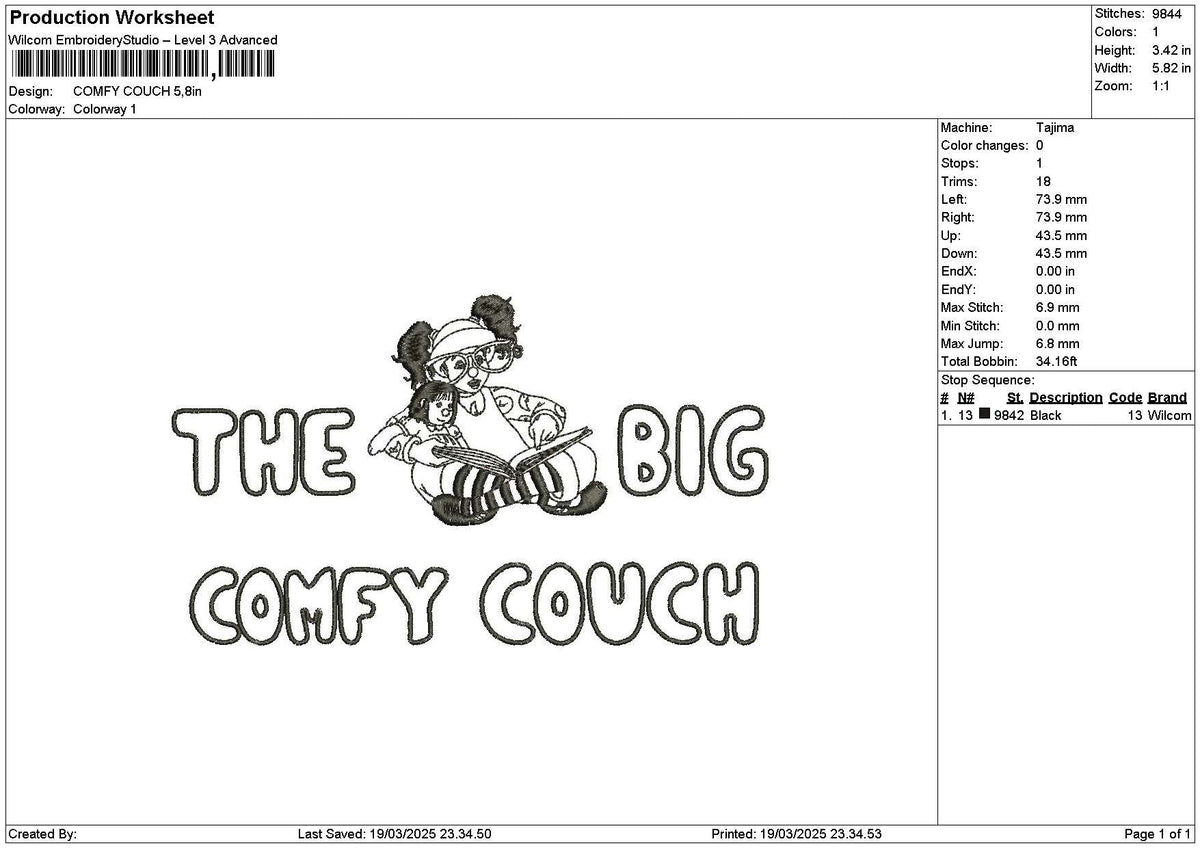 Comfytext 1903 Embroidery File 6 sizes