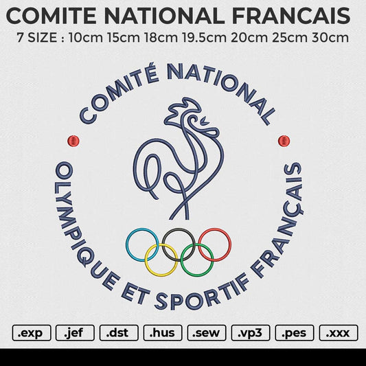 COMITE NATIONAL FRANCAIS Embroidery File 6 size