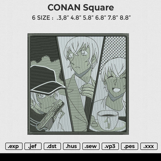 CONAN Square Embroidery File 6 size