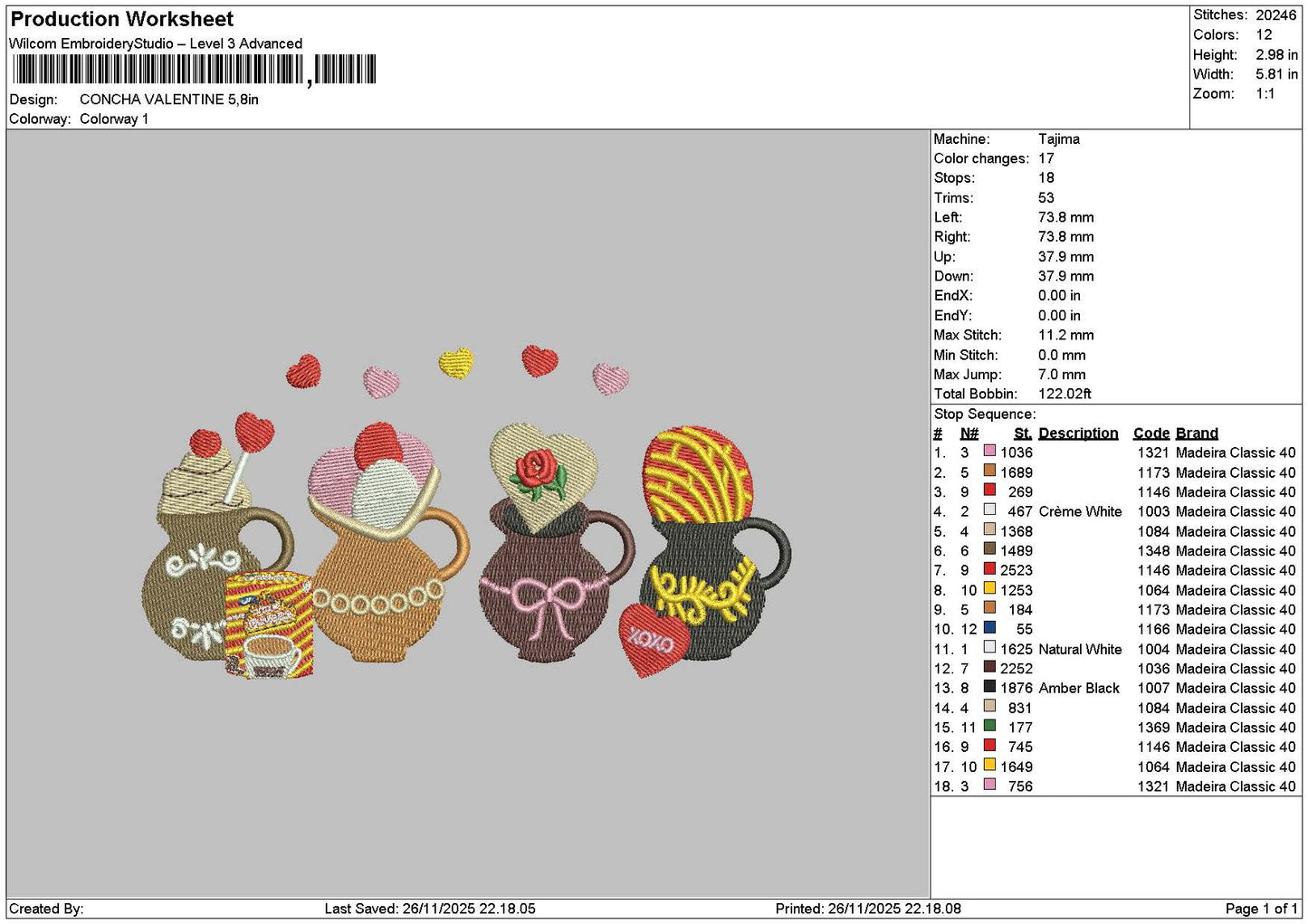 Chocolate 2611 Embroidery File 6 sizes