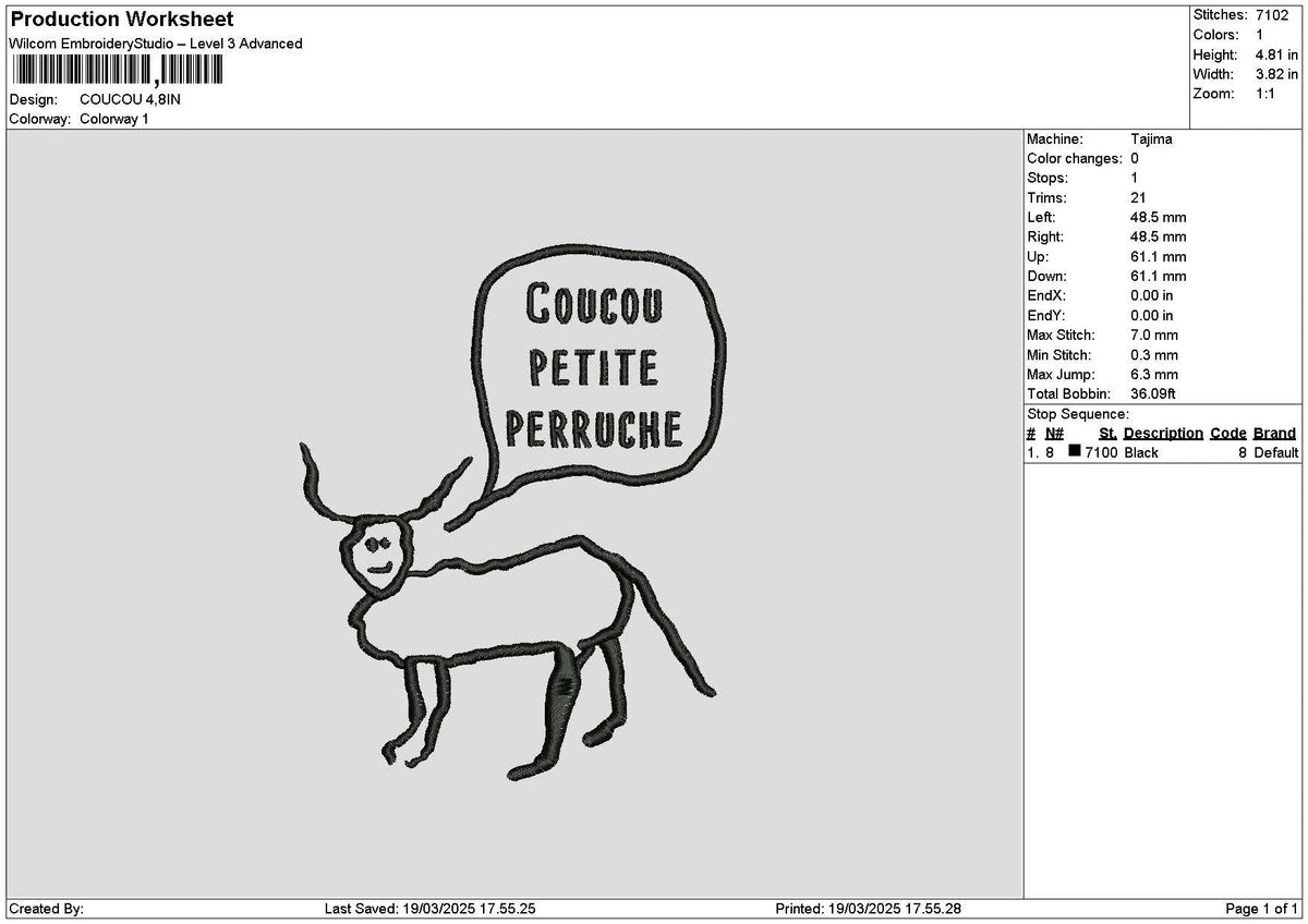 Goatoutline Text Embroidery File 6 sizes