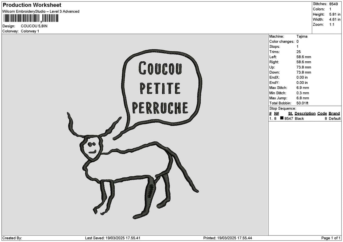 Goatoutline Text Embroidery File 6 sizes