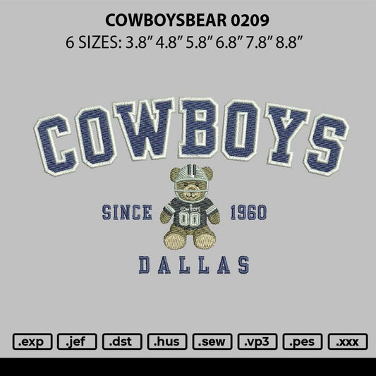 Cowboystext 0209 Embroidery File 6 sizes