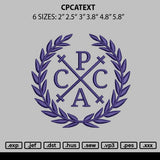 Cpcatext Embroidery File 6 sizes