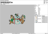 Squirrels Snow Embroidery File 6 sizes