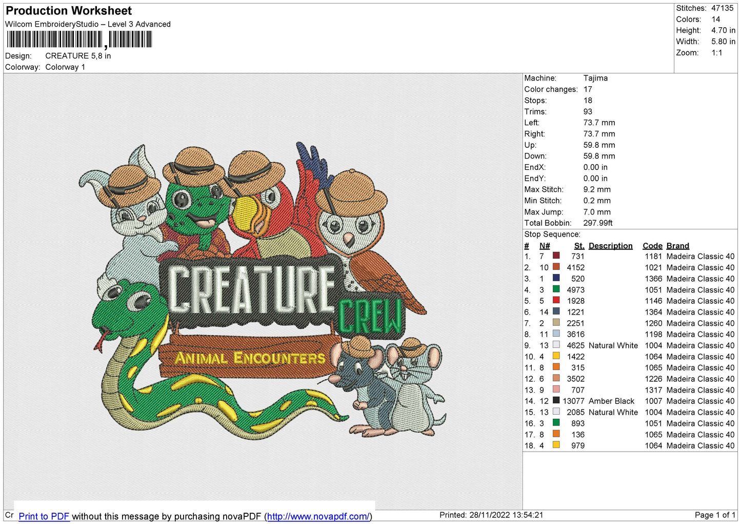 CREATURE Embroidery