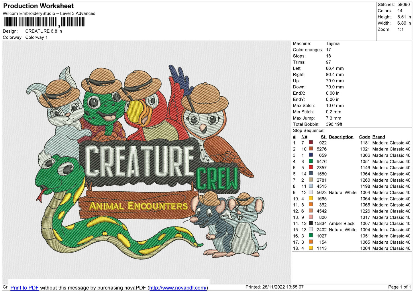 CREATURE Embroidery