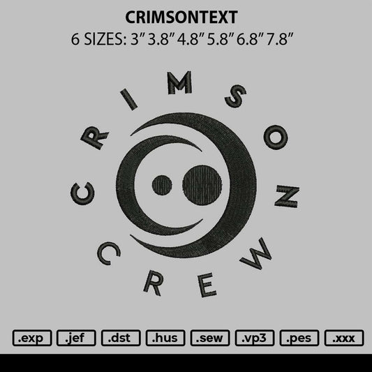 Crimsontext Embroidery File 6 sizes