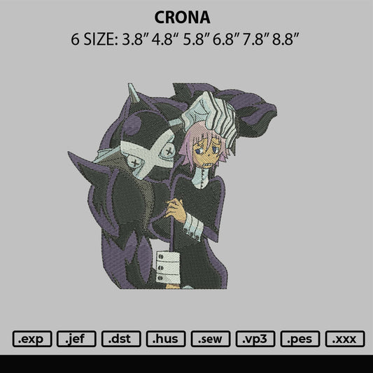 Crona Embroidery File 6 sizes