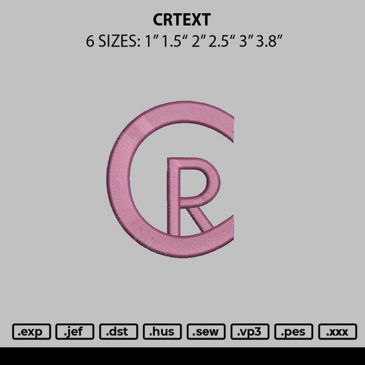 Crtext Embroidery File 6 sizes
