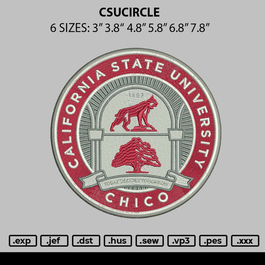 Csucircle Embroidery File 6 sizes