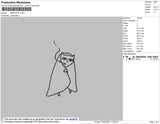 CAT SMOKING OUTLINE Embroidery