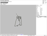 CAT SMOKING OUTLINE Embroidery