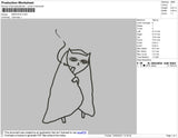 CAT SMOKING OUTLINE Embroidery