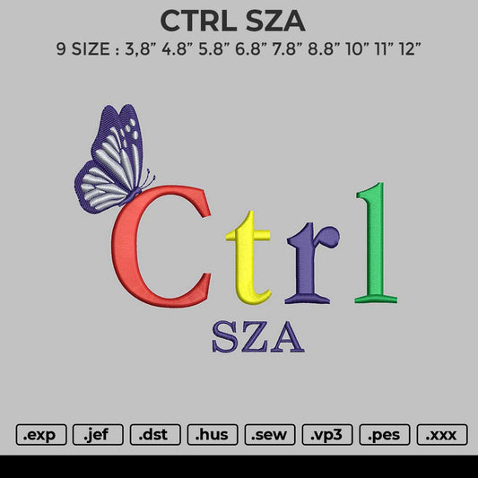 CTRL SZA Embroidery File 6 size