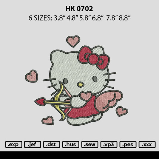 Hk 0702 Embroidery File 6 sizes