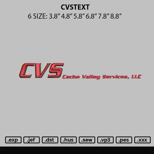 Cvstext Embroidery File 6 sizes