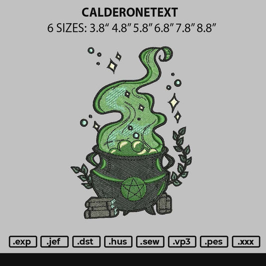 Calderone Embroidery File 6 sizes