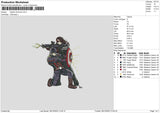 Captain 02 Embroidery File 6 sizes