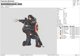 Captain 02 Embroidery File 6 sizes