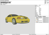Yellow Car 1112 Embroidery File 6 sizes
