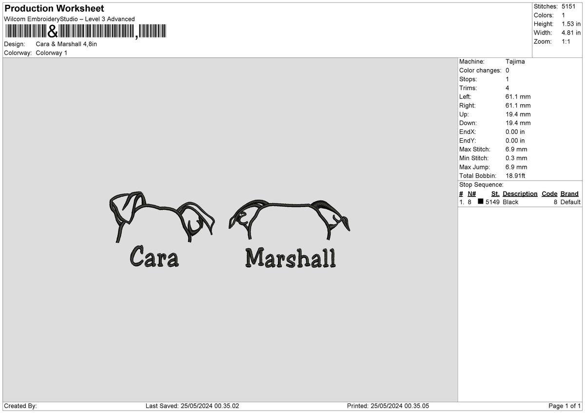 Dogs Ears 02 Embroidery File 6 sizes