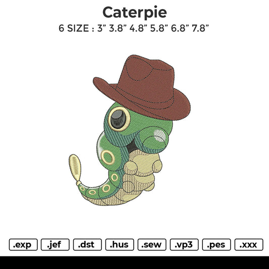 Caterpie Embroidery File 6 sizes