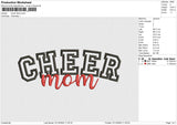 Cheer Mom Embroidery File 6 size