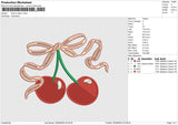 Cherry Ribbon Embroidery File 6 size