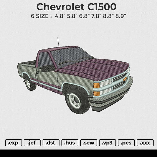 Chevrolet C1500 Embroidery File 6 size