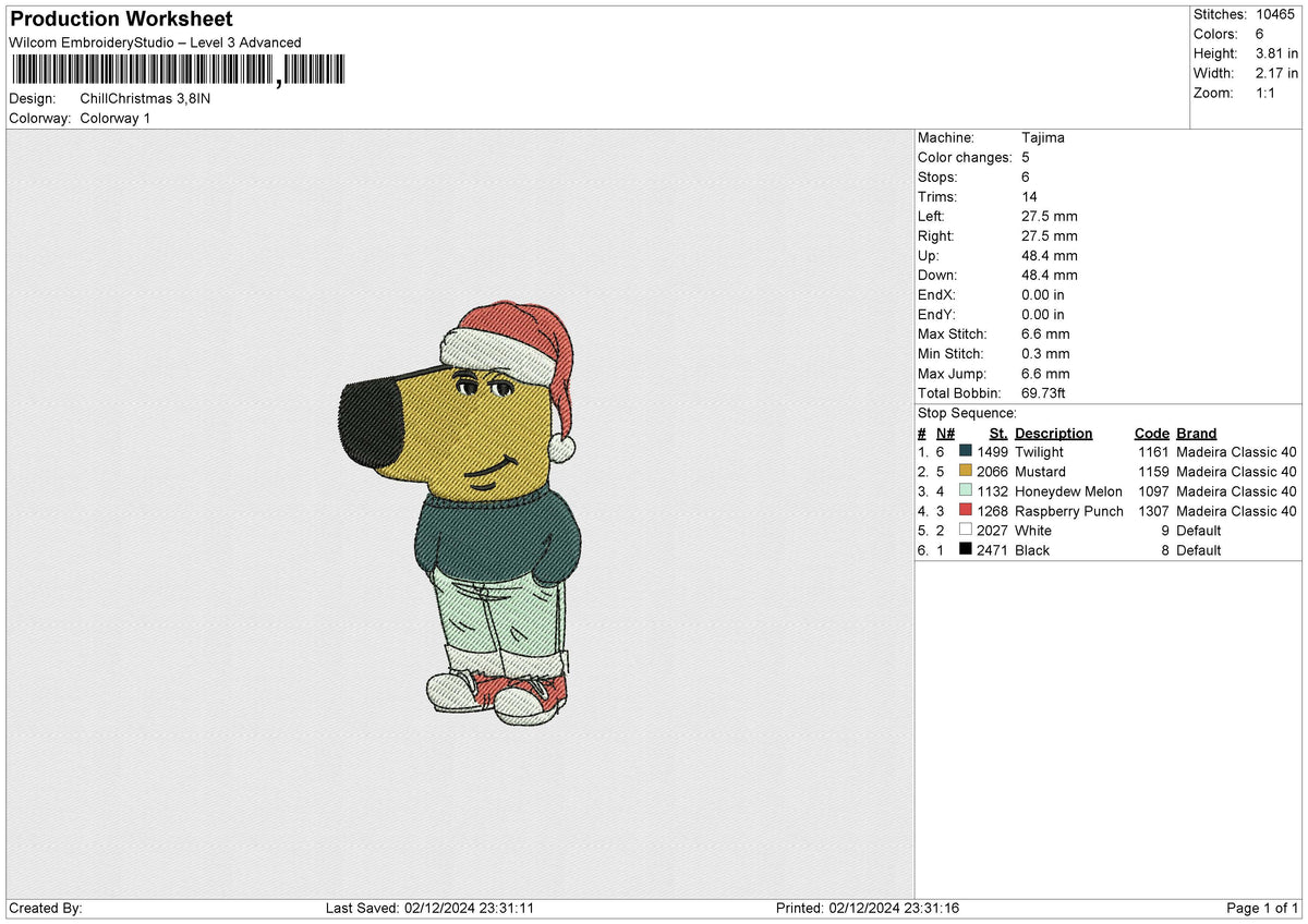 ChillChristmas Embroidery File 6 size