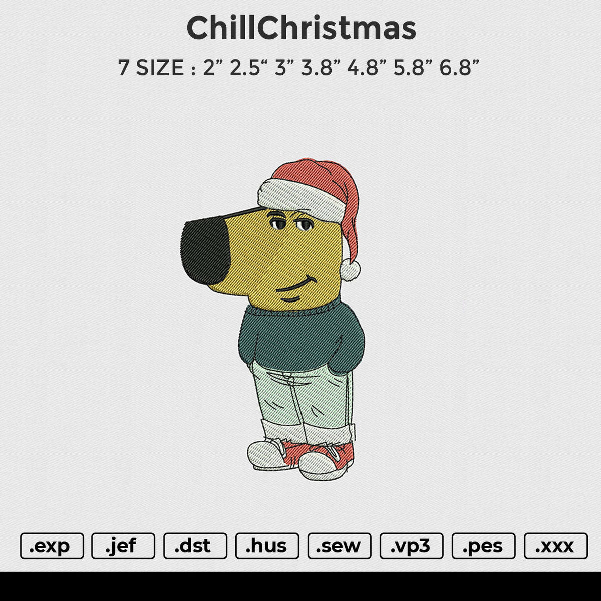 ChillChristmas Embroidery File 6 size