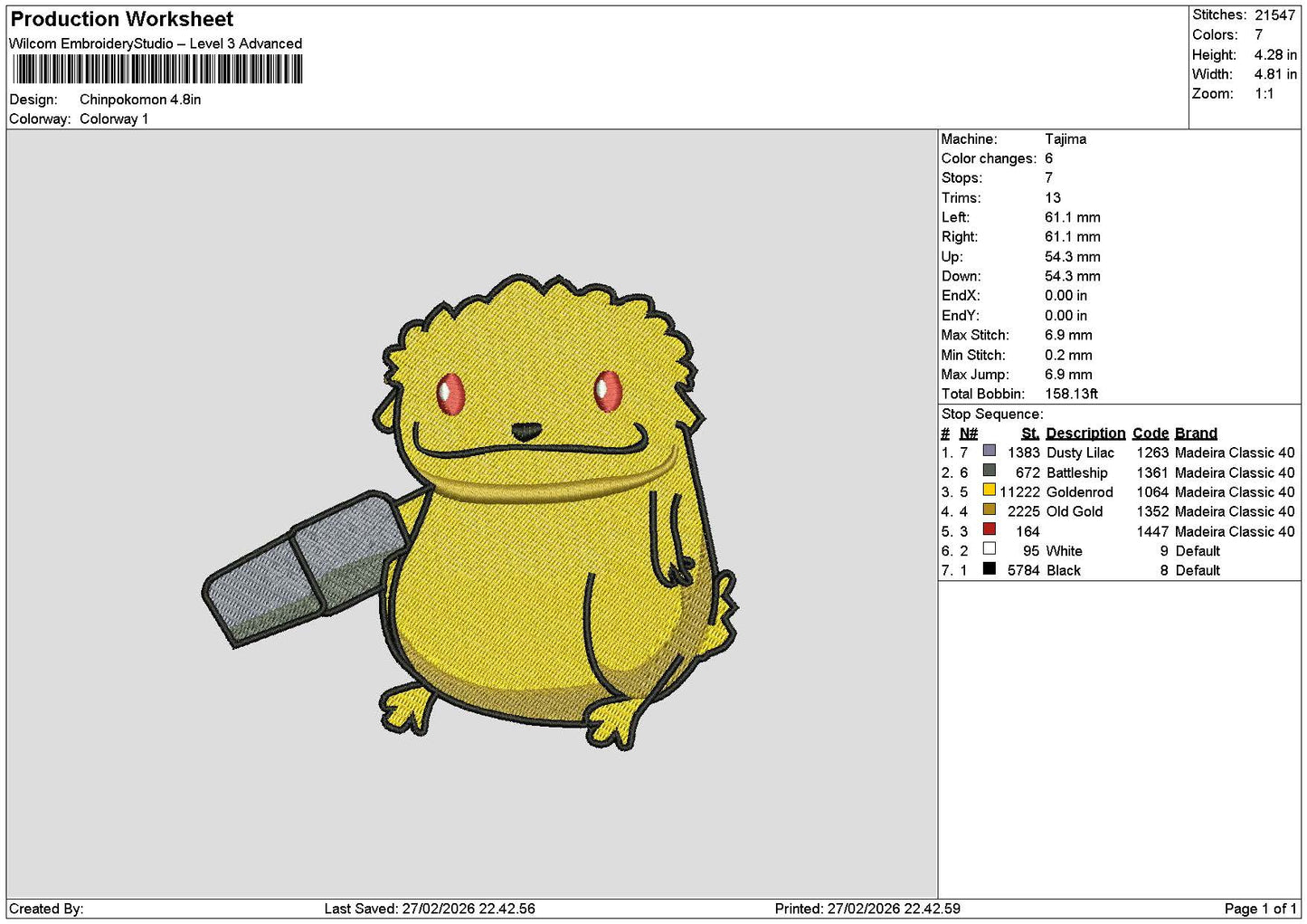 Chin Embroidery File 6 sizes