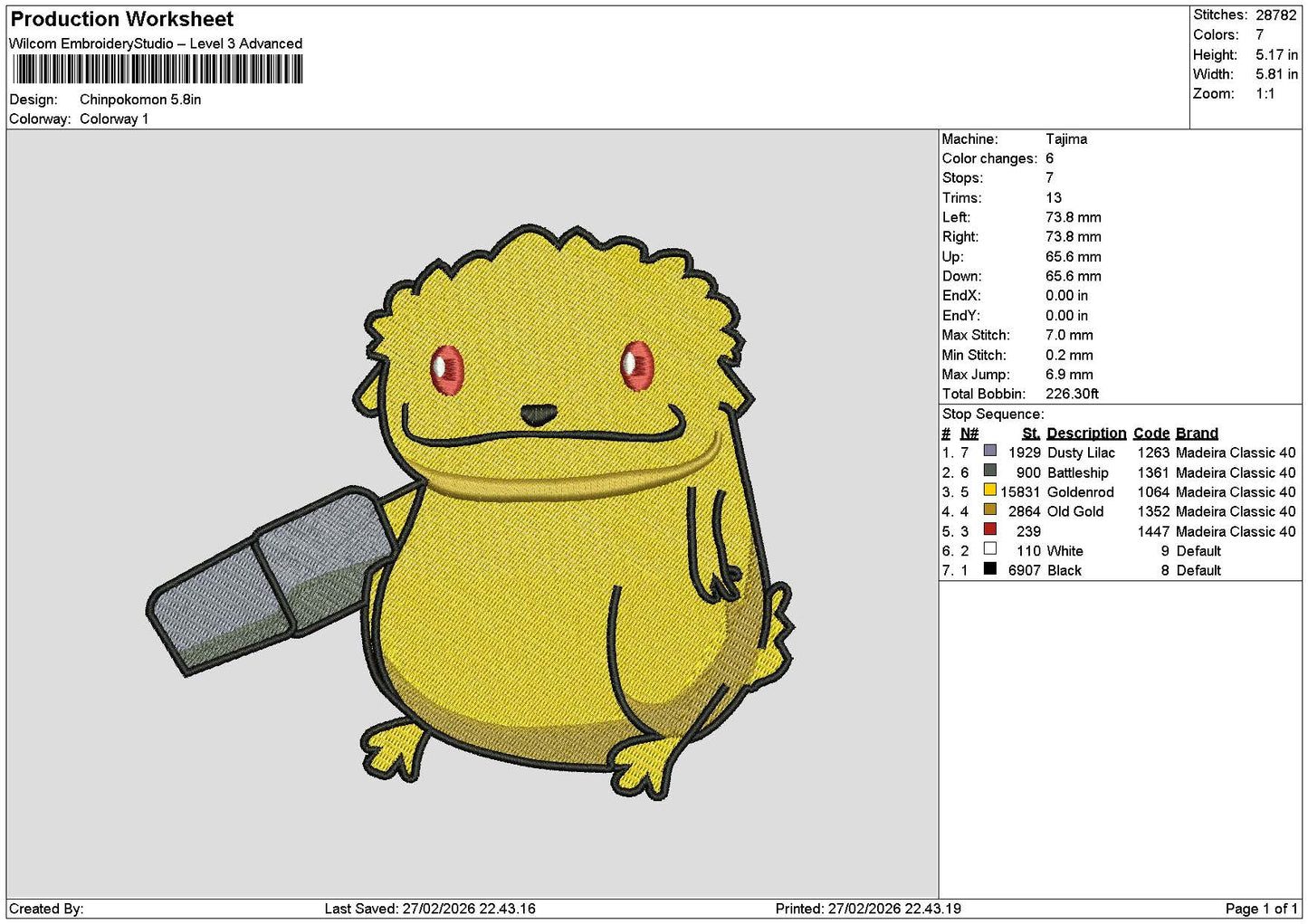 Chin Embroidery File 6 sizes