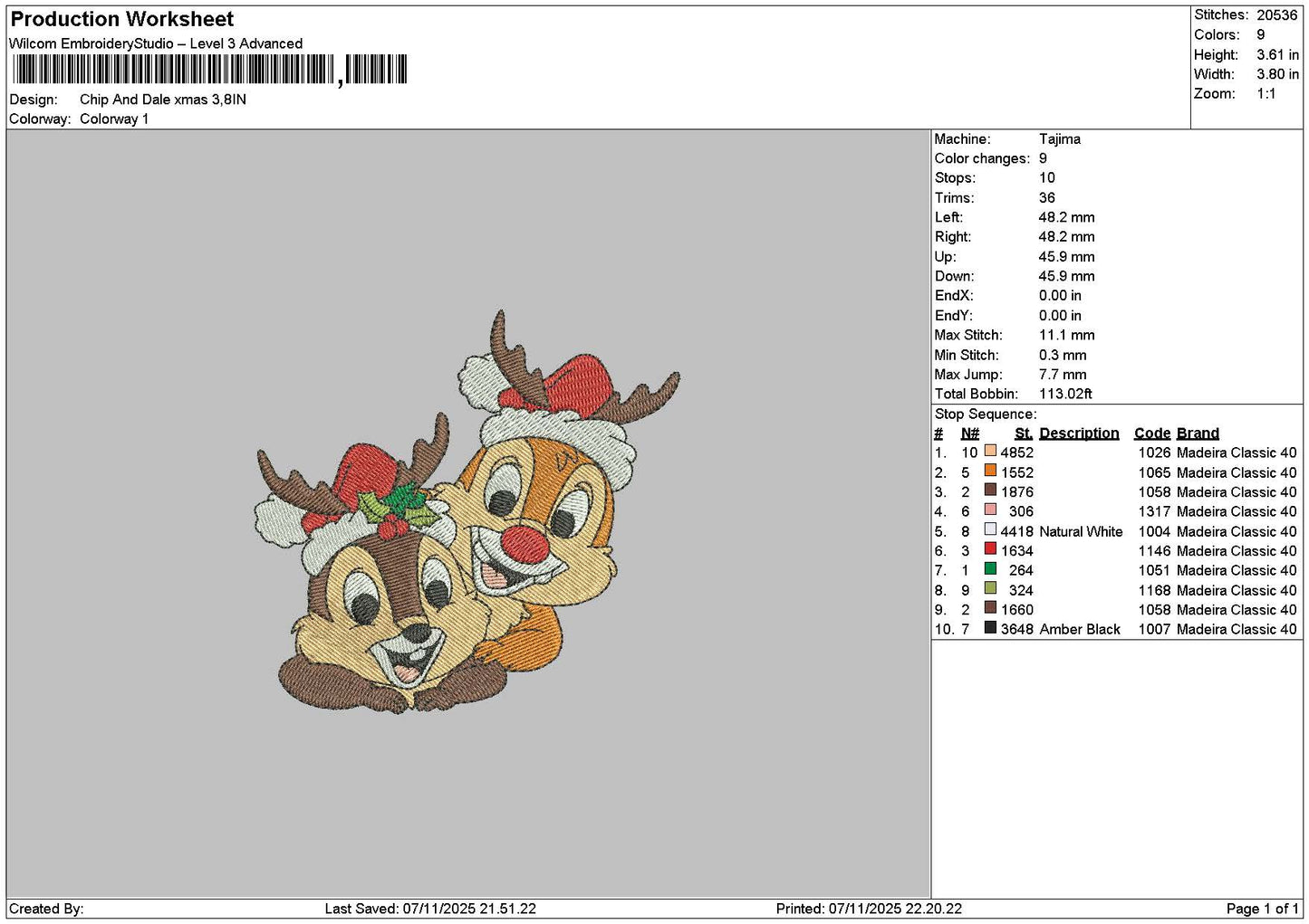 Squirrels Xmas Embroidery File 6 sizes