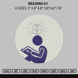Reading 01 Embroidery File 6 sizes