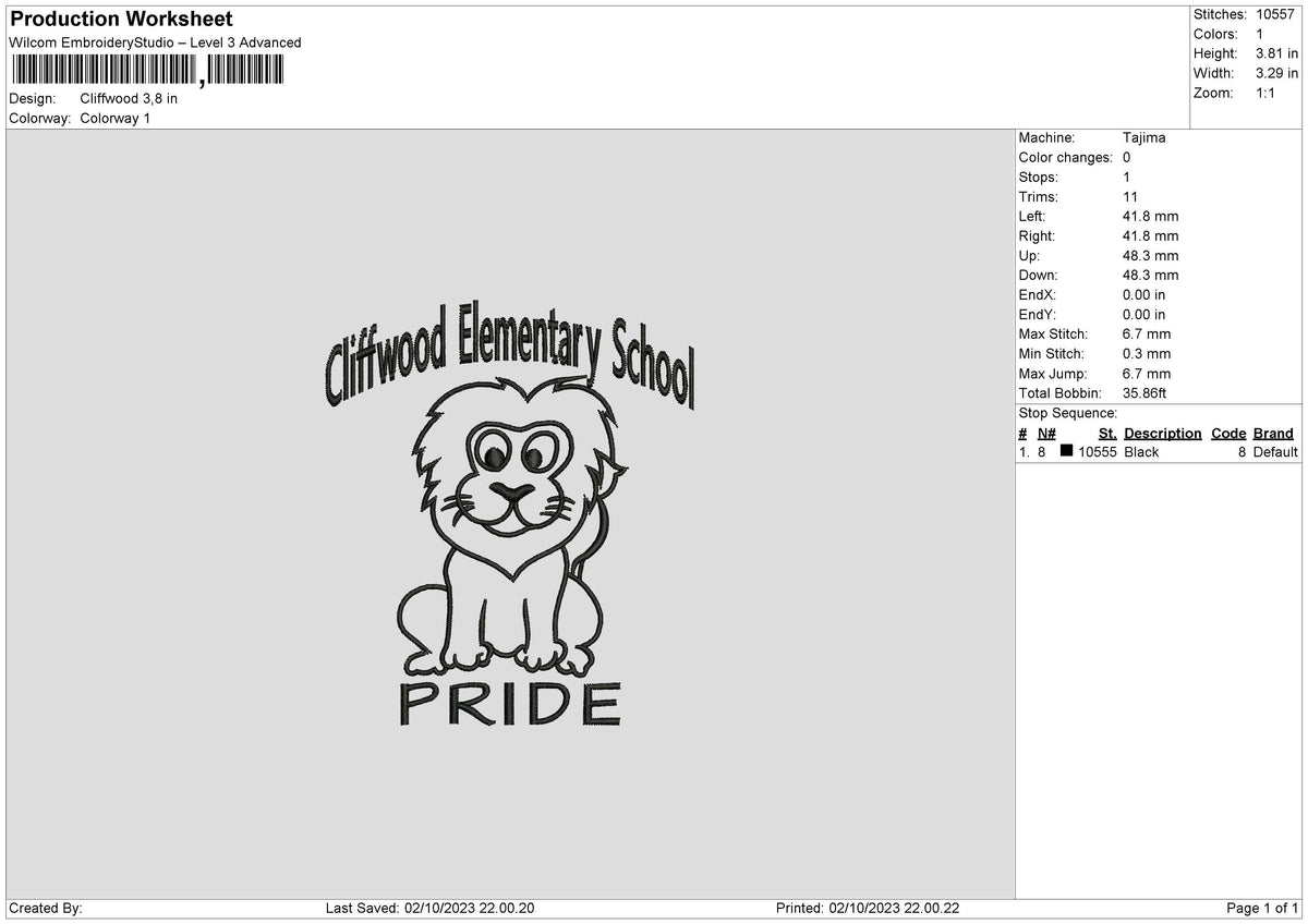 Clifwood Embroidery File 6 sizes
