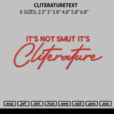 Cliteraturetext Embroidery File 6 sizes