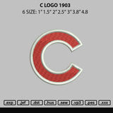 C Logo Emboidery File 6 sizes