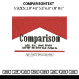 Comparisontext Embroidery File 6 sizes