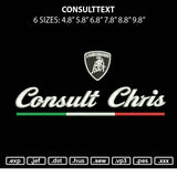 Consulttext Embroidery File 6 sizes