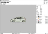 Car 1502 Embroidery File 6 sizes